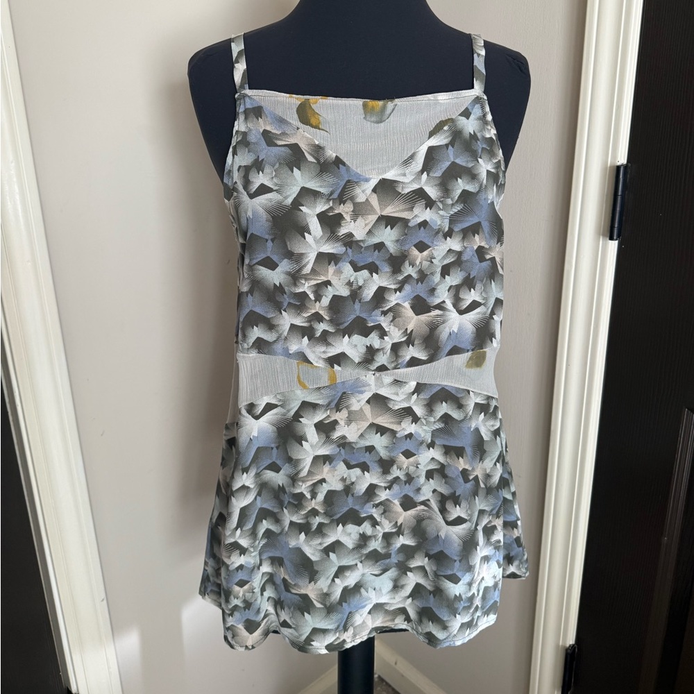 Winter Kate Blue and Gray silk Camisole